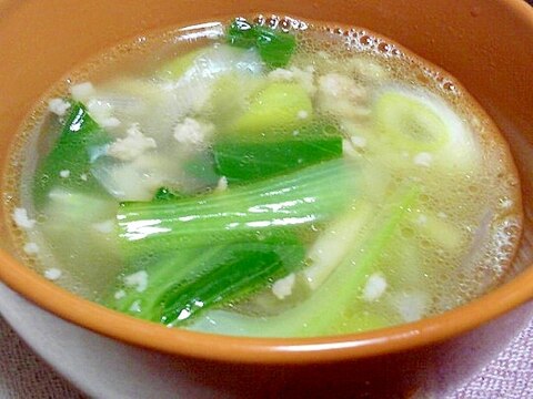 豚ひき肉と筍の中華スープ